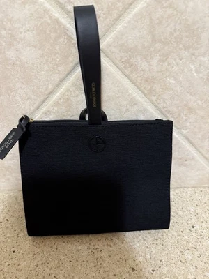 Bolso de muestra de cosméticos de belleza Giorgio Armani negro nuevo tiene correa de transporte Foto 1 de 4