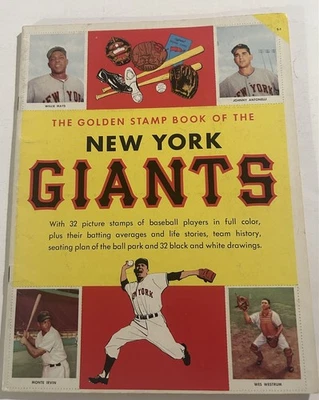 1955 NEW YORK GIANTS Golden Stamp Book Willie MAYS Al DARK Hoyt WILHELM Rhodes - Image 1 of 4