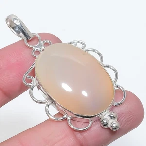 Colgante De Joyería De Plata De Ley 925 Hecho A Mano De Cuarzo Rosa 2.32" - Imagen 1 de 5