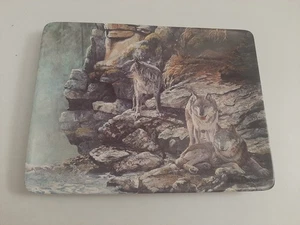 Bradford Exchange The Wolves Ascend The Rocky Slope Cliff Dwellers Plate Wolf - Imagen 1 de 4