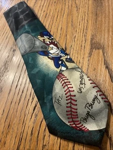 Vintage 90s EUC Looney Tunes Mania Baseball Taz Theme Tie Tasmanian Devil - Picture 1 of 9