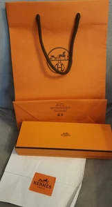HERMÈS JEWELRY Original Authentic Gift Box 2.75" x 8" x 1.5" with Bag - Empty - Picture 1 of 9