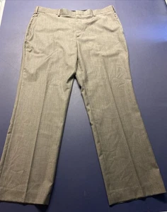 APT 9 Mens Sz 40x32 Grey Flat Front Business Poly Rayon Spandex Dress Pants - Picture 1 of 7