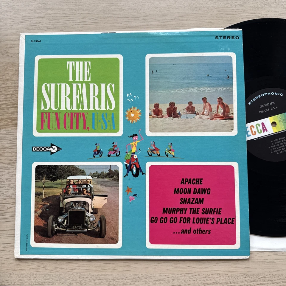THE SURFARIS Fun City U.S.A. LP Original 1964 US Decca Stereo Surf NICE COPY! - Image 1 of 4