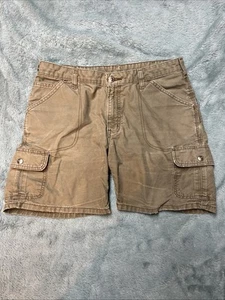 Vintage Y2K Carhartt Cargo Shorts Womens 10 Brown Cotton WB164LBR Distressed - Picture 1 of 13