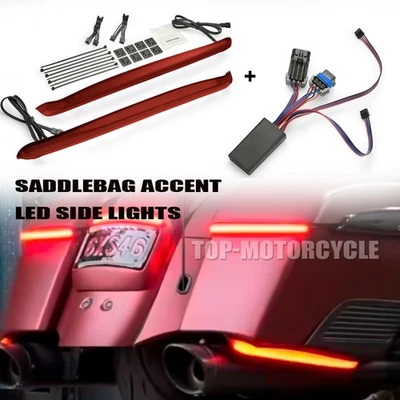 Luces LED laterales de acento de alforja trasera rígida roja para INDIAN Springfield Dark Horse Foto 1 de 4