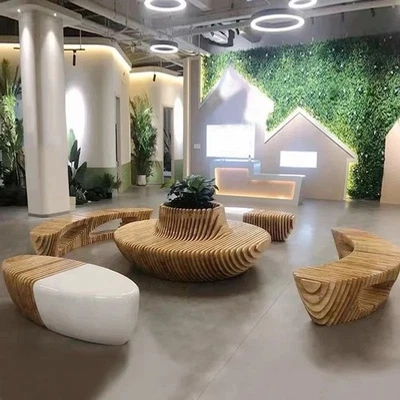 Outdoor Luxury Chaise Lounge Chair for Garden Terrace Wood Sofa Beach Furniture - Image 1 of 4