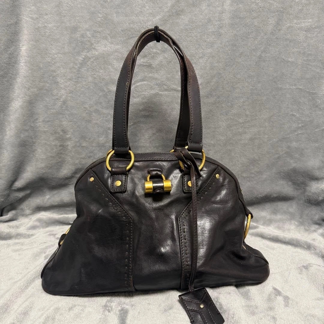 【USED】YSL イヴサンローラン✨ MUSEバッグ SAINT LAURENT YVES イブサンローラン/ミューズハンドバッグ ブラウン