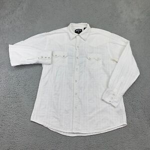 Jack Daniels Shirt Mens Large White Pearl Snap Western Long Sleeve Old No 7