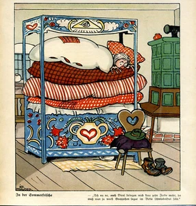 In der Sommerfrische - Josef Mauder - Coloriert - aus 1917 -- - Picture 1 of 1