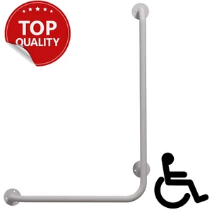 Duschgriffe Haltegriffe Dusche Badgriff rechts montierbar weiß  80/40 cm ⌀ 25 mm - Bild 1 von 9