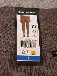 BRAND NEW DKNY Jeans Ladies Ponte Pant In Khaki Grey X/LARGE 14-16 - Picture 1 of 1