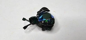 WARNER AB Coated Black & Blue Green Bug Fly Insect Pin Brooch 1950s - Picture 1 of 8