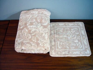 Cannon Royal Family Floral Dusty Rose Vintage Cotton Towel Set Sculpture Texture - Picture 1 of 5