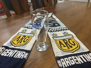RARE 56" Argentina AFA Soccer Futbol National Team Scarf w 7" Quilmes Beer Glass - Picture 1 of 10