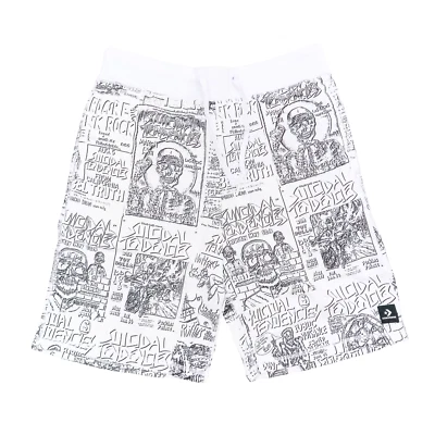 Pantalones Cortos de Sudadera Converse Suicidal Tendencies Blanco y Negro Para Hombre Talla X-Pequeño Foto 1 de 4