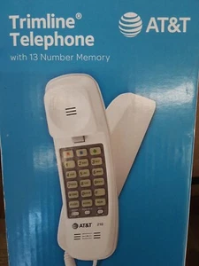 AT&T TRIMLINE 210 Corded Home Phone No AC Power Required White - Zdjęcie 1 z 2