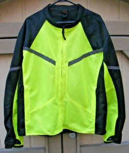 FirstGear Mens Yellow Armored Padded Mesh Motorcycle Jacket w Lining Sz 2XL - Bild 1 von 7