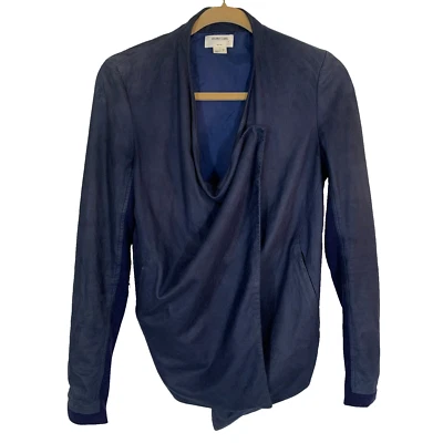 Top de cuero de oveja Helmut Lang New York para mujer azul marino talla P Foto 1 de 4