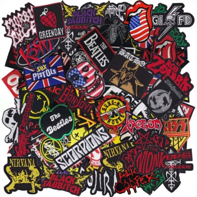 Iron on Patch Music Band Punk Rock N Roll Heavy Metal Reggae Wholesale Random - Image 1 of 4
