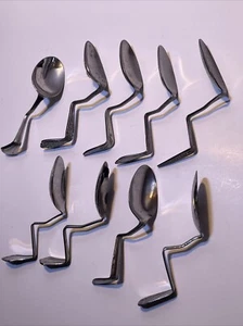 Lot Of Bent Stainless Steel Spoons (used for art) 9 Total - Picture 1 of 11