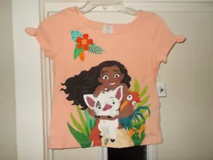 Disney Parks Moana Peach T-Shirt Size Girls Youth 11/12 - Picture 1 of 5