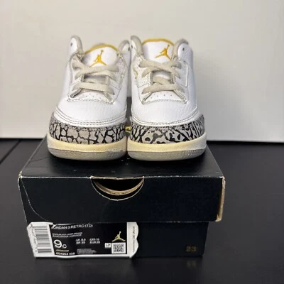 Nike Air Jordan 3 Retro TD Laser Orange Kids Size 9C With Box - Imagem 1 de 4