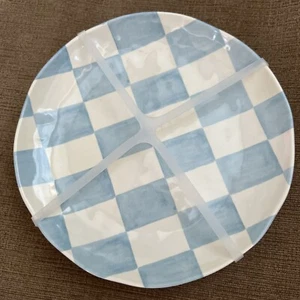 Blue and White Checkered 6.5” Appetizer Melamine Plates Set of 4 NEW - Picture 1 of 3