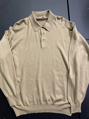 GRAN SASSO Men Brown Lana Cashmere 3 Button Long Sleeve Sweater 48 - Image 1 of 4