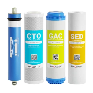 4 Stage Reverse Osmosis FULL Replacement Water Filter Kit with 50 GPD Membrane - Picture 1 of 6