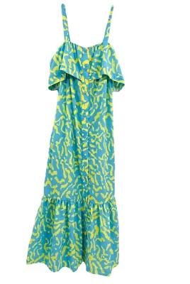 Vestido midi para mujer Derek Lam Collective garabateado en azul talla EU 38 US 2-4 Foto 1 de 4