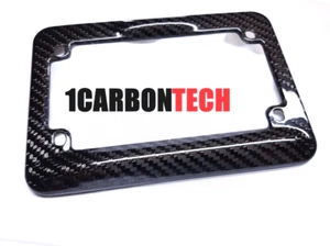 DUCATI -YAMAHA-HONDA CBR-SUZUKI- REAL CARBON FIBER LICENSE PLATE FRAME IN TWILL - Picture 1 of 6