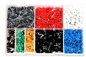 Assorted Box of French Cord End Terminals QTY 2600 0.5mm - 10.0mm Car Auto AT87 - Picture 1 of 1