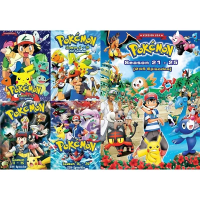 Pokemon DVD Complete Series (Season 1-25) English Version All Region FREE SHIP - Image 1 of 4