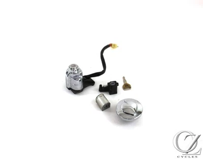 2003 03 Honda VTX1300 VTX1300S Ignition Lock Gas Cap Seat Set with Key Foto 1 de 4