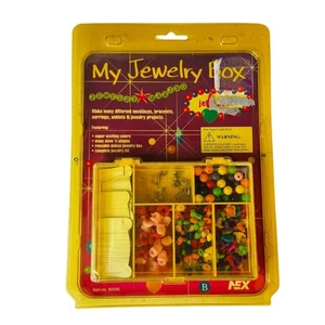 Vintage Kinder Schmuckherstellung Kit Kinder Kunsthandwerk Perlen Spielzeug My Jewelry Box NEX - Bild 1 von 2