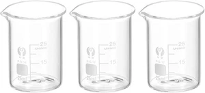 3 Stück 25 ml niedrige Form Becherglas, 3,3 Borosilikatglas graduiert bedruckt - Bild 1 von 5