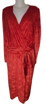 Vestido envolvente romántico gótico de terciopelo rojo Lane Bryant talla 26/28 para mujer Foto 1 de 3