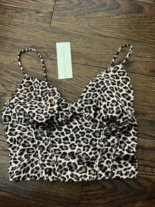 Top Corsé Cami Satinado Estampado Guepardo Thirty Thirty Talla S Bralette Bustier - Imagen 1 de 8