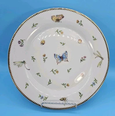 "Plato de cena Godinger & Co Primavera 10,5"" mariposas insectos florales adorno dorado" Foto 1 de 4