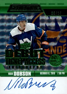 Boleto de debut 2019-20 UD Credentials acceso automático verde Noah Dobson/25 novato radiocontrol - Imagen 1 de 2