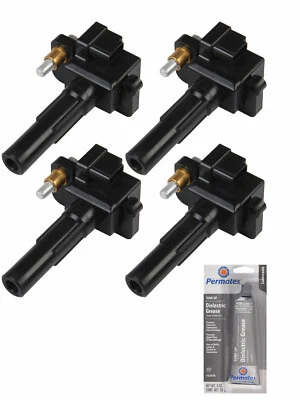 Set of 4 Ignition Coil + Tune Up Grease For 2002-2003 Subaru Impreza WRX UF480 - Image 1 of 2