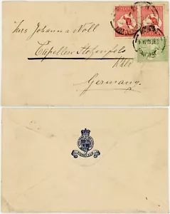 AUSTRALIEN 1913 ROYAL PRINCE ALFRED HOSPITAL CA. KÄNGURUS FRANKIERUNG nach DEUTSCHLAND - Bild 1 von 4