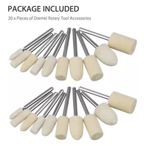 20Pcs Felt Polishing Buffing Pads Wheel Wool Plastic For Rotary Tool Kit - Picture 1 of 8