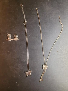 Set Vintage Schmetterling Halsketten und Eulen Ohrringe - Bild 1 von 6