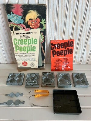 Moldes de colección Mattel Thingmaker Creeple Peeple 1965, bandeja, folleto de instrucciones Foto 1 de 4