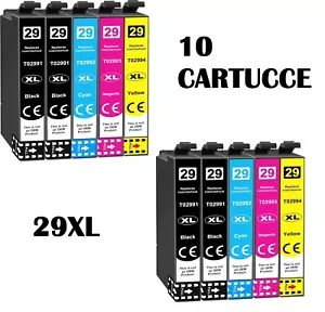 10 Cartucce 29XL CompatibilI per Stampante EPSON XP-332 XP-342 XP-445 XP-247 - Foto 1 di 1