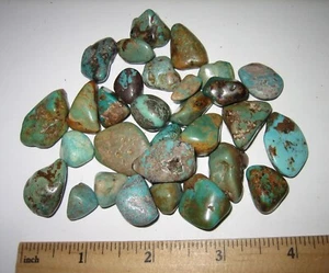 30 SCHÖNE GETROMMELTE POLIERTE 0,4" - 1" TÜRKIS STEIN MINERALIEN ~ 98,9 Gramm *1 - Bild 1 von 5