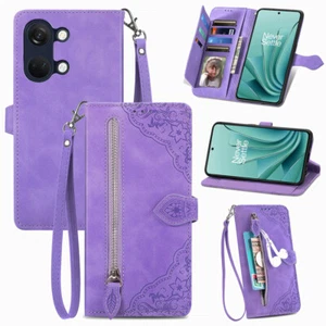 Dustproof Shockproof Leather Zipper Wallet Phone For OnePlus Nord N200 5G - Picture 1 of 18