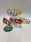 Vintage Toy Tin  Noisemakers Made in USA Colorful Polka Dots